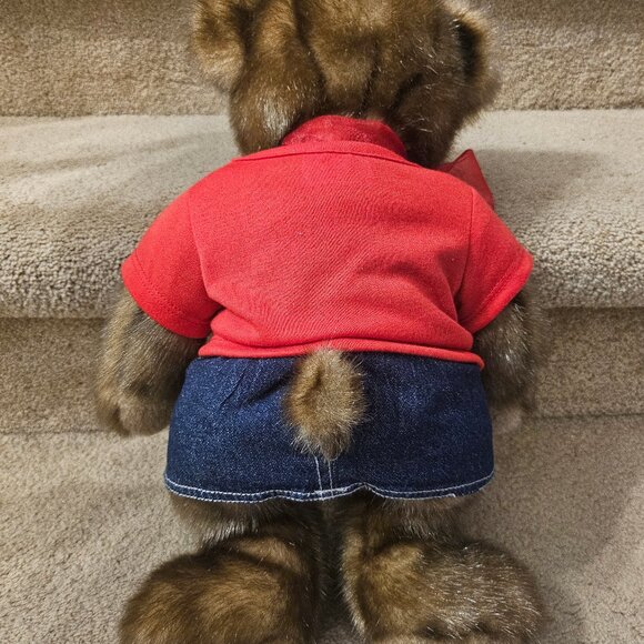 15" Gund Bear In Build A Bear Clothes Christmas Soft Brown Sparkly Bear Plush - Picture 3 of 9